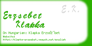 erzsebet klapka business card